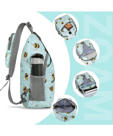 ZOMAKE Sling Bag - Water Resistant Mini Crossbody Chest Bag for Travel, Bee Blue - Buy Online on SooperMarket.com