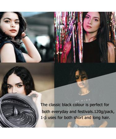 Natural Matte Hair Color Wax for Party & Cosplay - Black | Long-lasting Hairstyle & Easy Application - Buy Online on SooperMarket.com