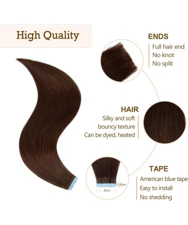 AGMITY Tape in Hair Extensions 100% Remy Human Hair 16 inches 20pcs 40g/pack Invisible Straight Thick Tape in Extensions Real Human Hair(16 inches #2 Darkest Brown) 16 inch #2 Darkest Brown - Buy Online on SooperMarket.com