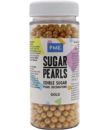 PME Large Sugar Pearls White 90 g & Sugar Pearls Gold 4 mm 60 g 90 g + Sugar Pearls Gold 4 mm 60 g - Buy Online on SooperMarket.com