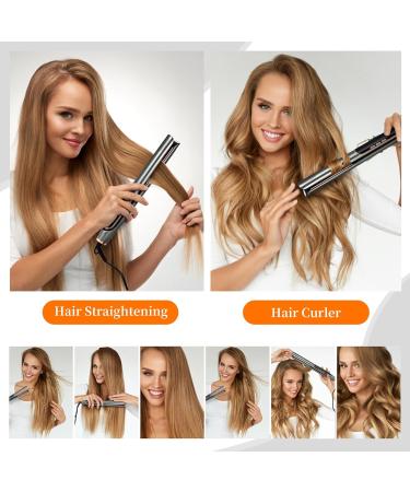 Professional Women's Hair Straighteners Layhou Straightening and Curling 2 in 1 Ceramic Plate Hair Straighteners Adjustable Temperature LCD Display Straightening Styling Tool for Long and Short Hair - Buy Online on SooperMarket.com