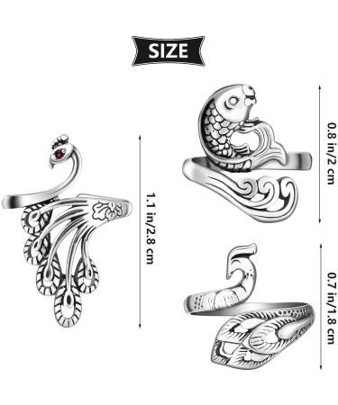 Faster Knitting with 3 Adjustable Knitting Loop Rings - Yarn Guide, Finger Thimble, Peacock, Fish & Braided Rings - Buy Online on SooperMarket.com