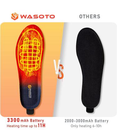 Heated Insoles 3300mAh with Remote | Up to 11 Hours Heating | Rechargeable Electric Foot Warmer for Men & Women | Ideal for Hunting, Skiing, Hiking & Camping | Red, Size L (US Men's 9.5-12, Women's 11-13.5) - Buy Online on SooperMarket.com