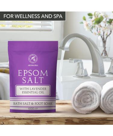 Epsom Bath Salt with Lavender Essential Oil - 35Oz | Pure Magnesium Sulphate for Soothing Relaxation & Fatigue Relief | International Shipping Available - Buy Online on SooperMarket.com