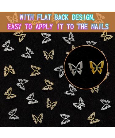 20Pcs Alloy Butterfly Nail Charms - 3D Metal Rhinestones for Acrylic Nails | Shiny Crystal Nail Art Gems for DIY Manicure - Women's Nail Decoration Supplies - Buy Online on SooperMarket.com