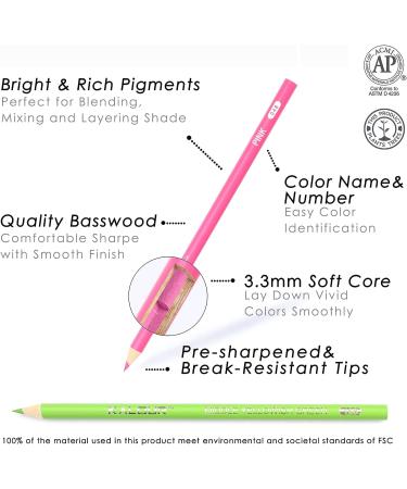 KALOUR 180 Colored Pencil Set with 12 Metallic Pencils - Ideal for Coloring and Drawing - Vibrant Colors - Tin Case Included - Buy Online on SooperMarket.com