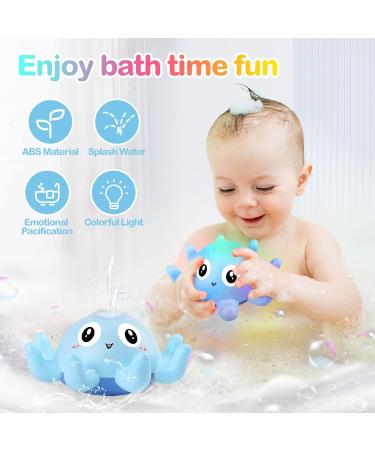 Bathly Octopus Baby Bath Toy - Light Up, Induction Spray Water, Gift for Kids - Blue - Buy Online on SooperMarket.com