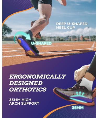 Supination Insoles for Women - Prevent Overpronation & Plantar Fasciitis - XS Purple XS (Women 4.5-5.5) - Buy Online on SooperMarket.com