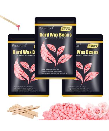 Hard Wax Beads for Hair Removal (300g/10.5oz) Painless Wax Beads - Full Body Brazilian Bikini Wax Beads with 10pcs Applicators  At Home Waxing Beads for Face  Eyebrow  Legs  Underarms  Back  Chest  Perfect Refill for Any...