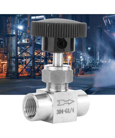 Water/Gas/Oil Flowing Regulation Stainless Steel BSPP Female Thread Straight Needle Valve for Water Gas Oil Transmission(Black Handle 1/4in) - Buy Online on SooperMarket.com