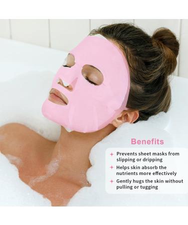 Silicone Face Mask Cover & Ice Face Mask Set | Cooling Relief for Dark Circles Puffiness Migraines | Reusable Anti-Wrinkle Holder - Pink - Buy Online on SooperMarket.com