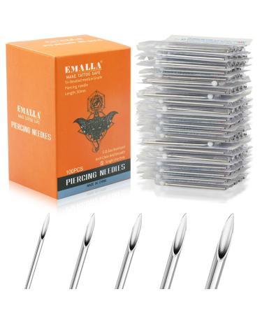 Ear Nose Piercing Needles - Autdor 100pcs Mixed Piercing Needles 12G 14G 16G 18G and 20G Hollow Needles for Ear Nose Navel Nipple Lip Tongue Piercing Kits Piercing Tools Piercing Supplies Mixed-100pcs