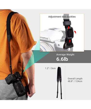 Mirrorless Camera Neck Strap Shoulder Belt for Sony, Fujifilm, Nikon, and Canon - Black - Buy Online on SooperMarket.com