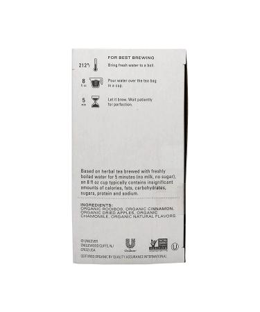 Tazo Organic Baked Cinnamon Apple Tea 20 ct - 1.76 Oz - Pack of 1 | Cinnamon Infused Tea Bags - Buy Online on SooperMarket.com