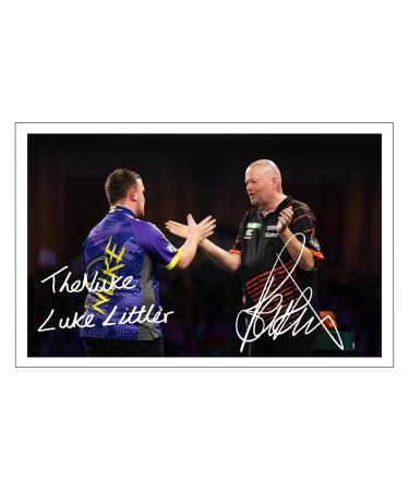 RJR PRINTS Luke Littler & Raymond Van Barneveld World Darts Signed Photo 6" x 4" Pre-Printed Autograph Gift