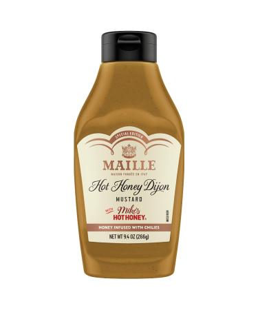 Maille x Mike's Hot Honey Special Edition Savory-Sweet Condiment with a Spicy Kick Hot Honey Dijon Mustard Gluten-Free, Shelf-Stable 9.4oz
