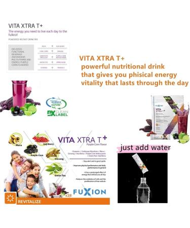 Fuxion Vita Xtra T-Mix Fast Acting Energizing Tea - All Natural Herbs & Fruits for Natural Energy - Purple Corn - 28 Sachets - Buy Online on SooperMarket.com