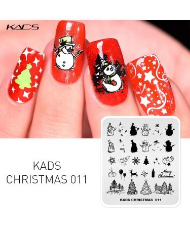 Shop Kads Nail Stamp Plate - Christmas Motifs for Stunning Nail Art | Snowflakes Santa Claus Christmas Trees & More - 5 Piece Set - Buy Online on SooperMarket.com