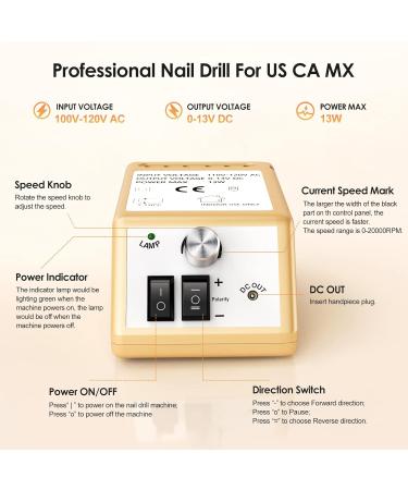 Professional Electric Nail Miller - 20 000 RPM Acrylic & Gel Nail Drill for Home & Salon Use - Buy Online on SooperMarket.com