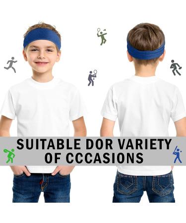 Elastic Kids Sports Wicking Headbands Set - 8 Pieces | Breathable Athletic Sweatbands for Boys and Girls | Ideal for Football, Basketball, Running | Toddler to Children Size - Buy Online on SooperMarket.com