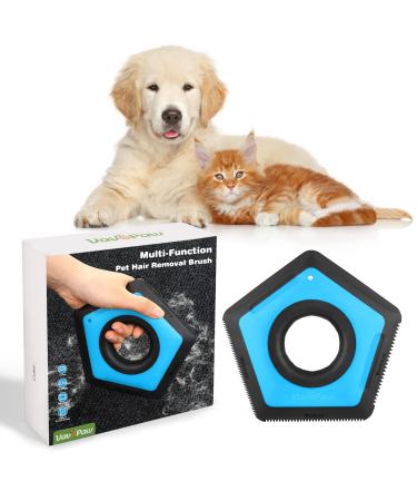 VavoPaw Pet Hair Remover, Dog Cat Hair Detailer for Couch, Dog Hair Detailing Removal for Car Interior, Multifunctional Fur Removal Brush for Carpet, Auto Detailing, Furniture, Lint, Sofa 1 Pack Blue