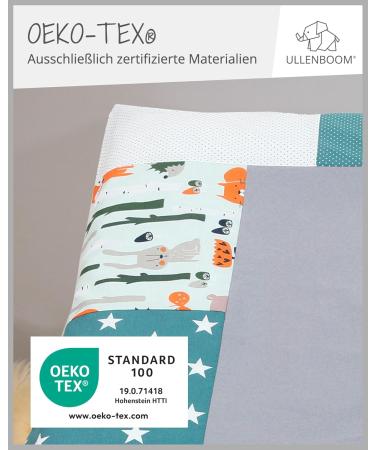 ULLENBOOM 75x85 cm Forest Animals Petrol Baby Diaper Pad Cover - Removable Cotton Changing Table Mat (EU Made) - Buy Online on SooperMarket.com