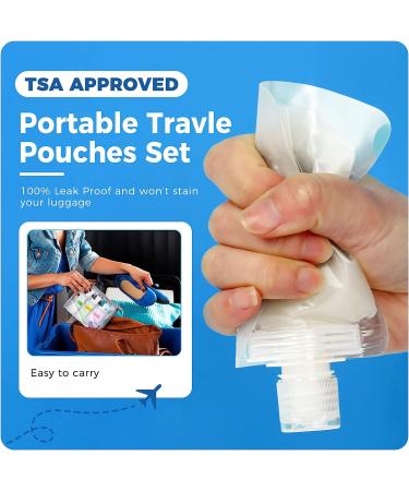 23 Pcs Refillable Travel Size Toiletry Pouch Set - Leakproof Containers for Shampoo, Lotion, Soap - 30ml, 50ml, 100ml - Buy Online on SooperMarket.com