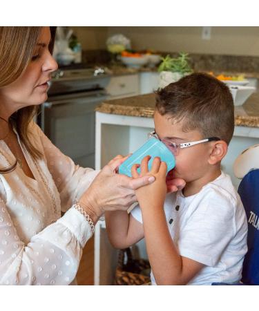 TalkTools Recessed Plastic Lid Cup with Handles - Break Resistant & Self-Feeding - BPA Free - Light Blue (2 Lids) - Buy Online on SooperMarket.com