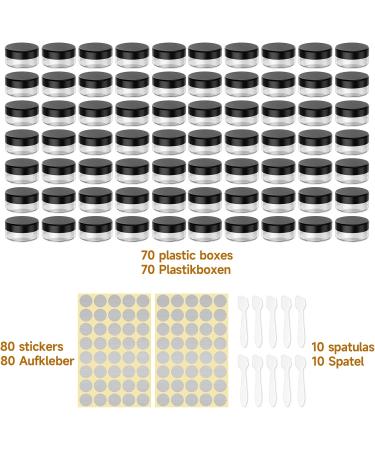 70 Pcs Cosmetic Jars 5 ML Sample Pots For Cosmetics Travel Pots For Cream Travel Pots For Toiletries Travel Pot Cosmetic Pots For Women (70 black) - Buy Online on SooperMarket.com