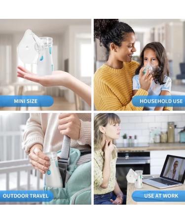 Portable Handheld Mesh Nebulizer Machine for Adults & Kids - Adjustable Mist, Ideal for Lung Problems - Travel & Home Use - Beige - Buy Online on SooperMarket.com