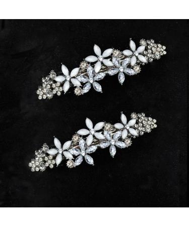 Golewedy Rhinestone Hair Clips PCS ancy Bridal Hair Clips Crystal Hair Clip Barrette Hair Barrettes for Women Rhinestone Hair Accessories