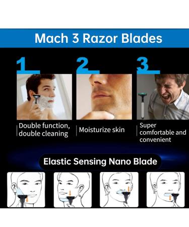 40Pcs Mach 3 Turbo Razor Blade Refills for Gillette - Precision Cut Stainless Steel Blades for Hard to Shave Spots - Buy Online on SooperMarket.com