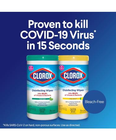 Clorox Disinfecting Wipes Multi-Pack of 3 Canisters 2 Crisp Lemon and 1 Fresh Scent - Buy Online on SooperMarket.com