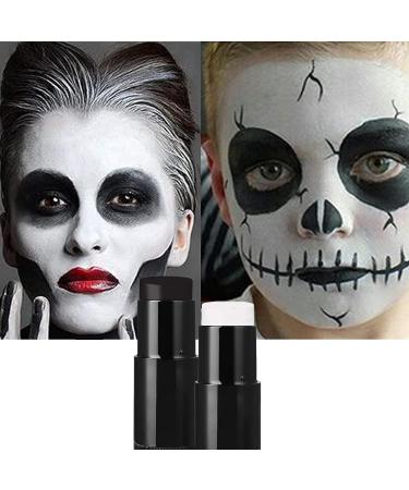 2Pcs White Black Face Body Paint Stick - Halloween Cosplay/Sports Makeup - Waterproof & Hypoallergenic - Buy Online on SooperMarket.com
