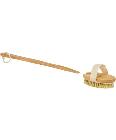 DecorRack Wood Bath Brush with Natural Bristles - Exfoliating Body Brush for Smooth, Healthy Skin - Detachable Handle - 1 Pack - Buy Online on SooperMarket.com