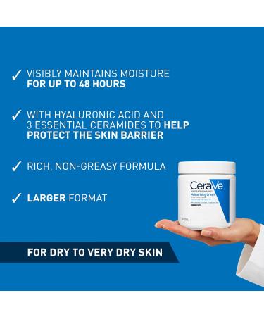 CeraVe Moisturising Cream 562ml for Dry to Very Dry Skin with Hyaluronic Acid and Ceramides - Buy Online on SooperMarket.com