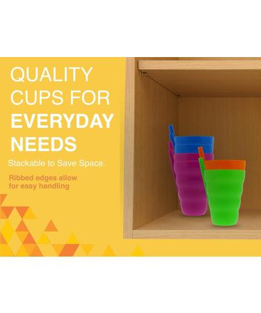 Arrow Home Products Sip A Cup with Built in Straw 10oz 6pk - BPA-free Stackable Kids Straw Cups (Purple/Blue/Green/Orange) - Made in USA - Buy Online on SooperMarket.com
