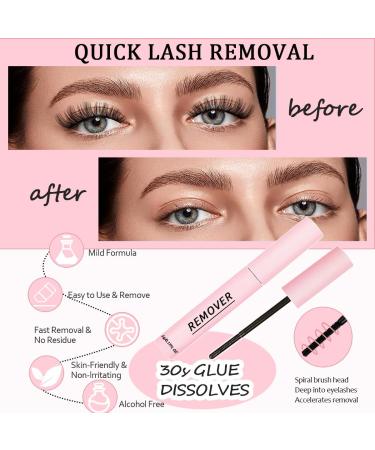 Qiveaory Lash Bond and Seal Kit 4 Pcs DIY Lash Extension with Waterproof Lashe Cluster Glue 72h Hold and Seal Lash Remover Tweezers Portable Eyelash Brush with Cap for Eyelash Extensions Beginners - Buy Online on SooperMarket.com