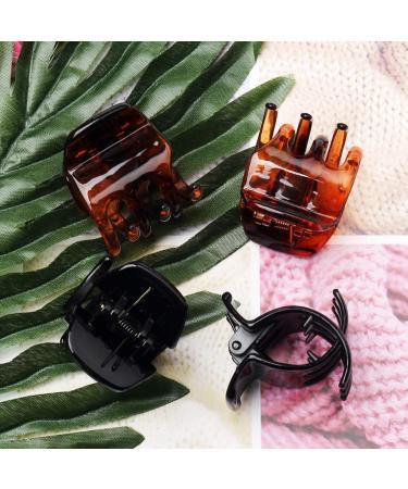 12 Medium Hair Claw Clips - No-Slip Grip for Women & Girls | Black & Brown - Buy Online on SooperMarket.com