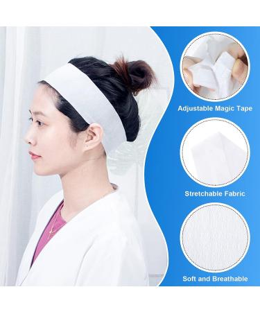 Merkaunis 200 Piece Disposable Spa Facial Headbands | Elastic Makeup Headband for Women | Adjustable Stretch Non-Woven Hair Band - Buy Online on SooperMarket.com
