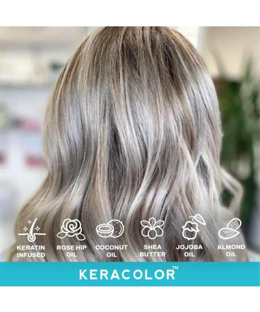 KERACOLOR Kit of 3-in-1 (Cleanse + Conditioner + Color) Platium Semi-Permanent Hair Dye and Finishing Hair Spray 10oz - Buy Online on SooperMarket.com