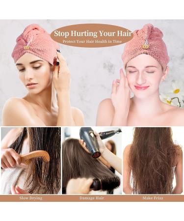 Domxies Microfiber Hair Towel Wrap - Ultra Absorbent Fast Drying Hair Towel for Long, Curly, Thick, Frizzy Hair - Grey+Mint Green - Buy Online on SooperMarket.com