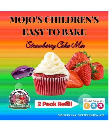 Mojo Stuff Galore Mojo's Children's Easy to Bake Strawberry Cake Mix/Cupcake 2 Pack Refill
