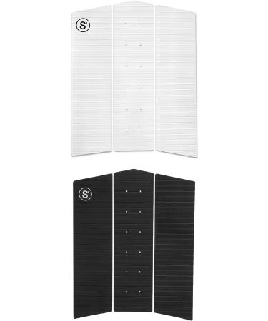 SYMPL Surfboard Front Traction Pad - 3 Piece Front Grip for Surf, Skim, Longboard & Fish Boards - Maximum Grip Stomp Pad with 3M Adhesive - White - Buy Online on SooperMarket.com