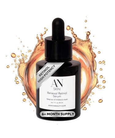 A N Skin - Renewal Retinol Serum for Face - Anti Aging Serum for Daily Skin Care - Minimizes Fine Lines Wrinkles and Fades Dark Spots