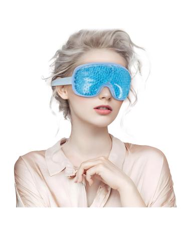 ASAB Cooling Eye Mask Gel Eye Mask with Soft Plush Double Sided Eye Mask for Puffy Eyes Reduces Headache Migraine Sinus Pain Reusable Cold Compress Eye Mask for Hot Cold Use Ice Eye Mask for Dry Eyes