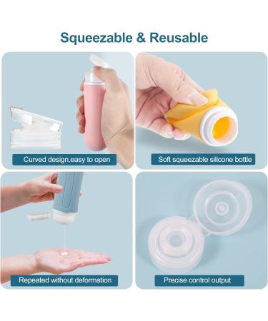 Peoyoye Travel Bottles Set - 89ml Silicone Containers for Toiletries Shampoo & Travel Essentials with Bag & Labels - Perfect for International Travel - Buy Online on SooperMarket.com