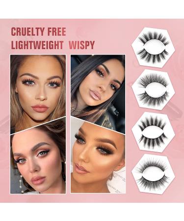 Parriparri 20 Pairs Natural Look Wispy Eye Lashes - 4 Styles, Soft Faux Mink Volume Lashes, Easy to Apply - Fluffy 3D Mink Lashes - Buy Online on SooperMarket.com