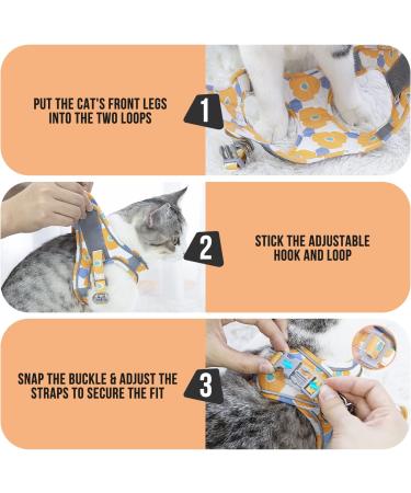 Lukovee Cat Harness and Leash for Walking - Adjustable Escape Proof Vest with Reflective Strips - Lightweight Step-in Jacket for Cats - XXS - Orange - Buy Online on SooperMarket.com