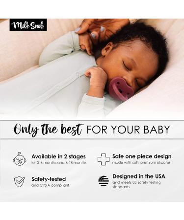 Milk Snob Calm n Cuddle Silicone Pacifier 0-6 Months - BPA Free Paci Teether for Newborns, Baby Registry Shower Gift for Boys and Girls - Buy Online on SooperMarket.com